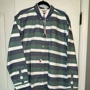 Tommy Hilfiger Men’s Striped Button-Down Shirt XXL NEW Relaxed Fit